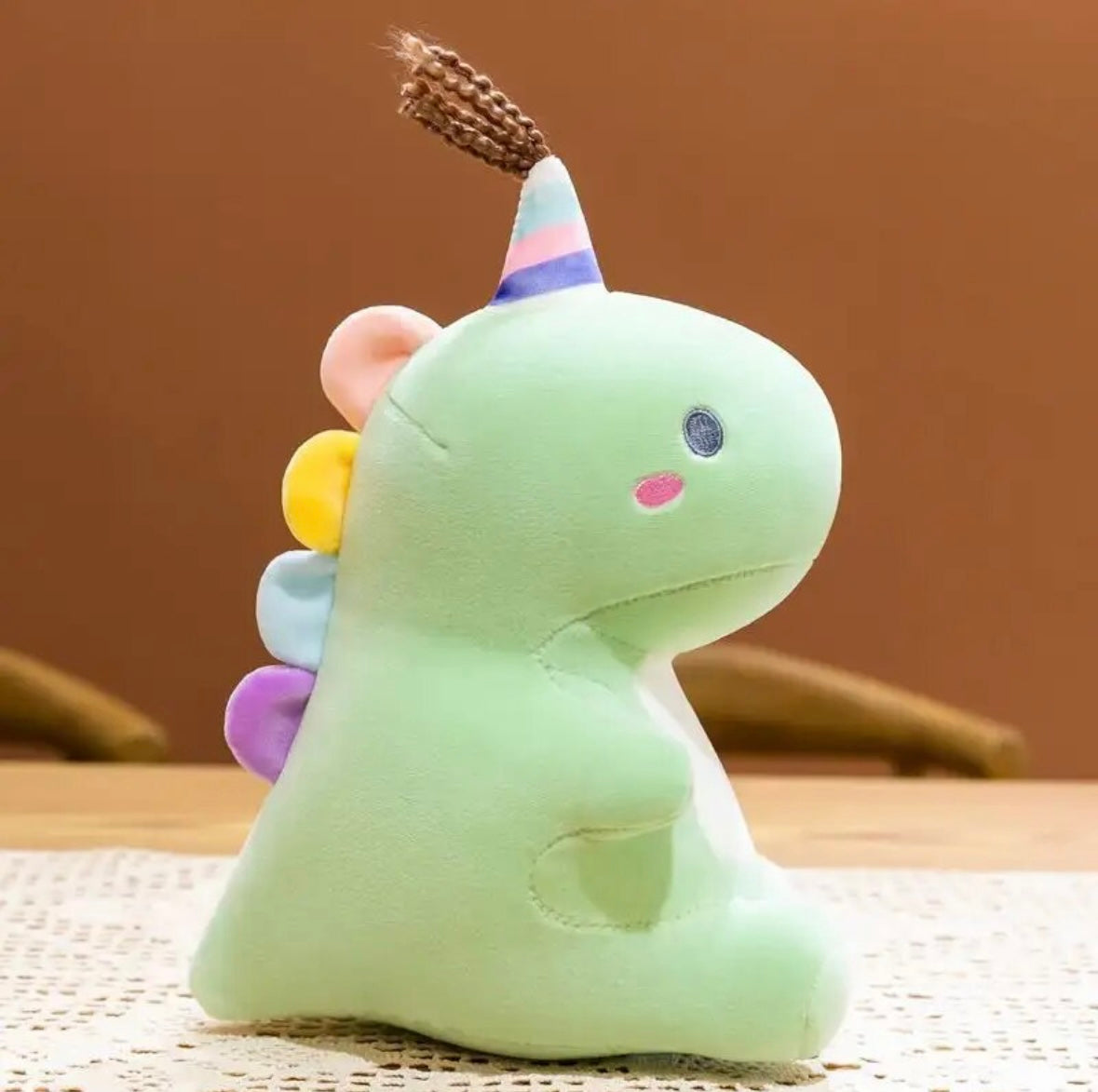 Lovely Dinosaur Plush Soft Animals Doll Pink Blue Green Stuffed Party Hat Toy