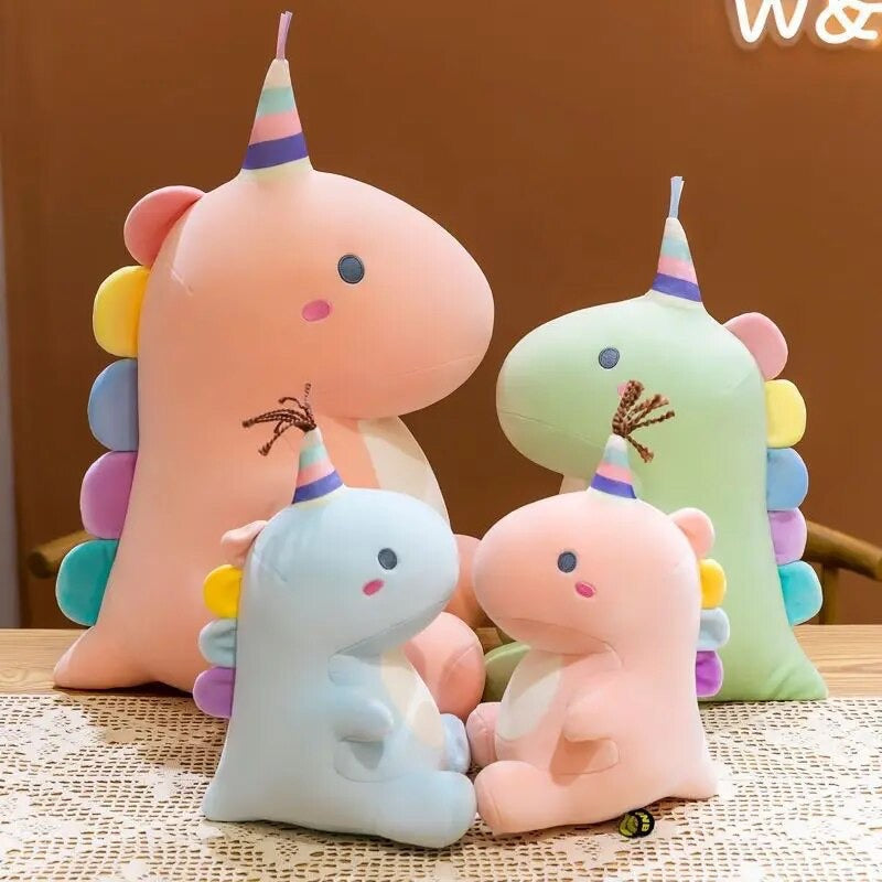 Lovely Dinosaur Plush Soft Animals Doll Pink Blue Green Stuffed Party Hat Toy