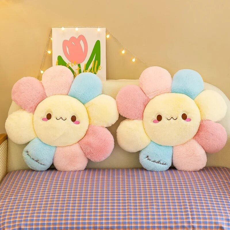 Sunflower Plush Pillow Cushion Stuffed Flower Doll Mats Sofa Bed Sleeping Back Pillows