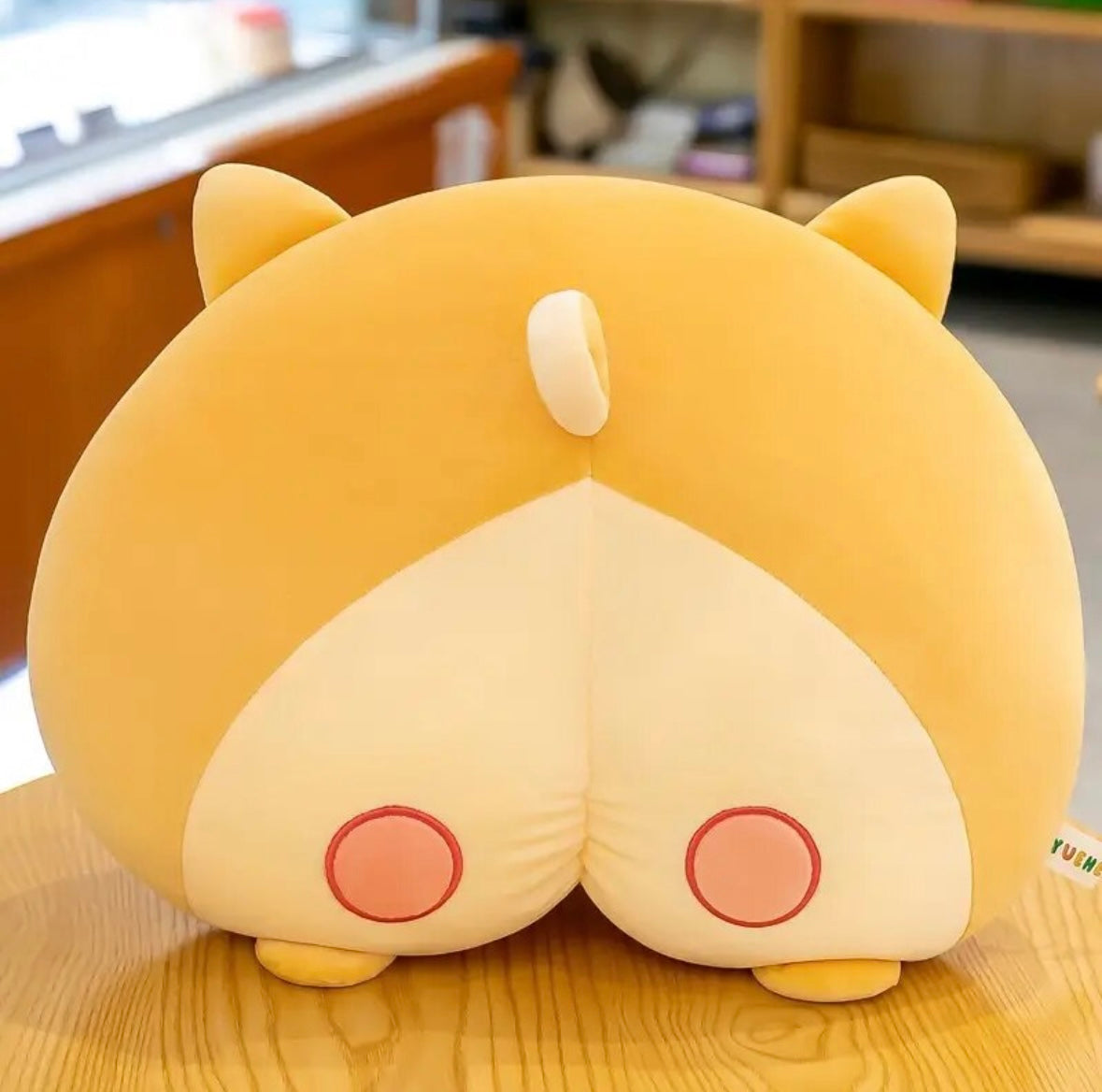 New Corgi Butt Plush Pillow Hip Hand Warmer Cartoon Animal Sofa Cushion Stuffed Dog Kids Toys