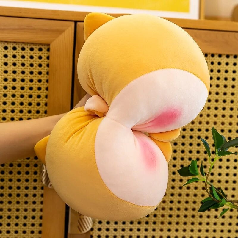 New Corgi Butt Plush Pillow Hip Hand Warmer Cartoon Animal Sofa Cushion Stuffed Dog Kids Toys